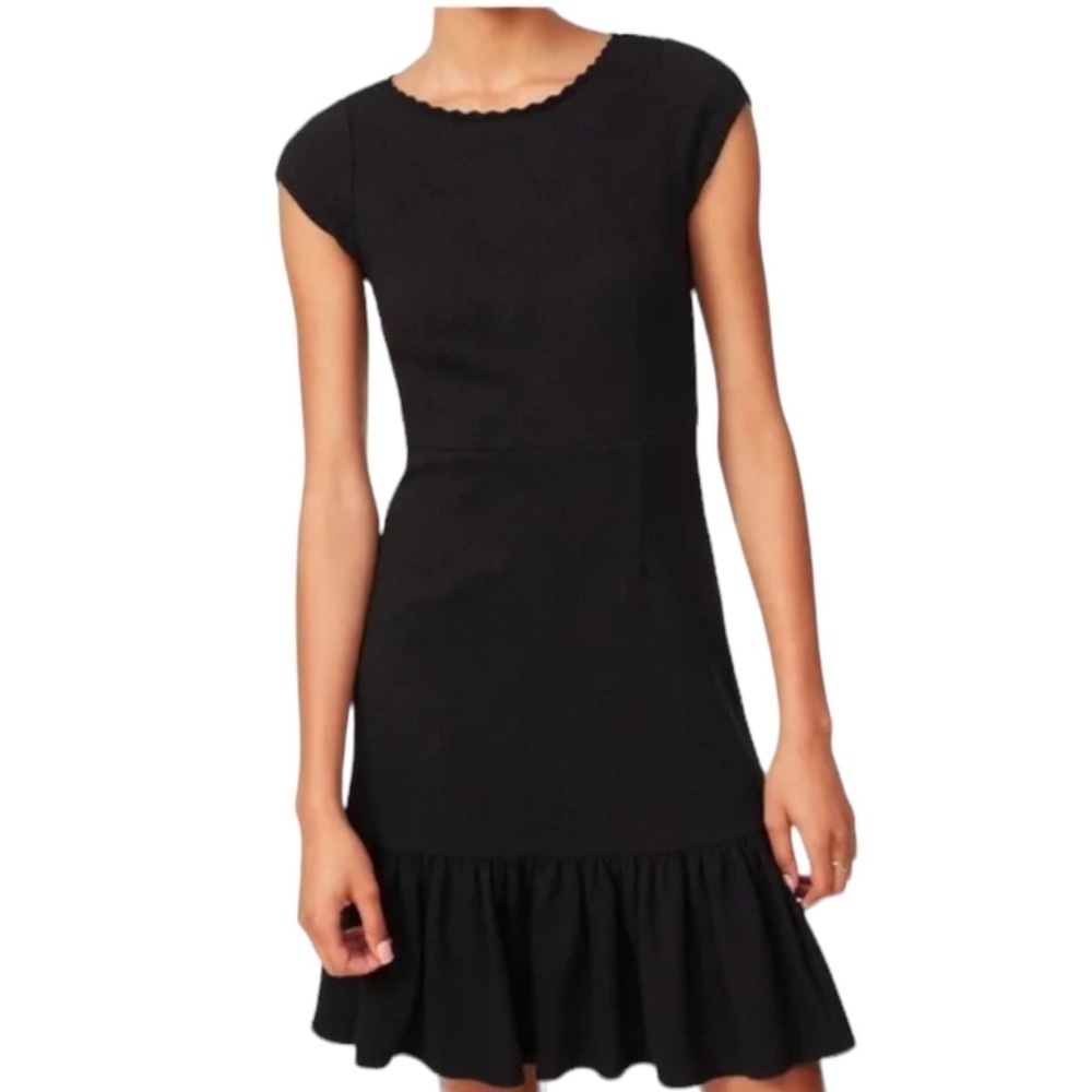 Rebecca Taylor Women's Honeycomb Stretch Texture Dress Fit & Flare Black Size 00 - Picture 2 of 13